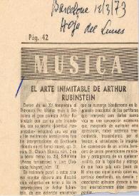Portada:El arte inimitable de Arthur Rubinstein