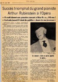 Portada:Succès triomphal du grand pianiste Arthur Rubinstein à l'Opèra