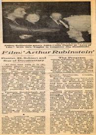 Portada:Film: 'Arthur Rubinstein'
