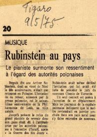 Portada:Rubinstein au pays : le pianiste surmonte son ressentiment à l'égard des autorités polonaises