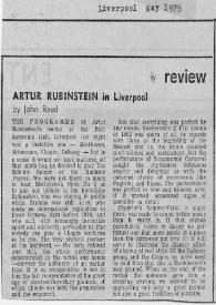 Portada:Artur (Arthur) Rubinstein in Liverpool