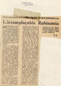 Portada:L'irremplaçable Rubinstein