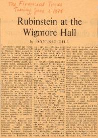 Portada:Rubinstein at the Wigmore Hall