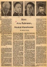Portada:Artur (Arthur) Rubinstein, musical marathonian