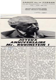 Portada:Joyeux anniversaire Mr. Rubinstein!