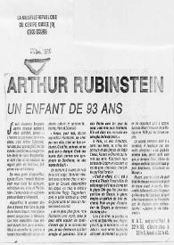 Portada:Arthur Rubinstein : un enfant de 93 ans