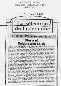 Portada:La sélection de la semaine : Stern et Rubinstein