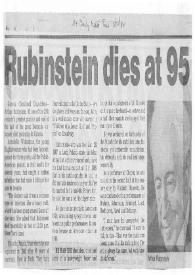 Portada:Rubinstein dies at 95