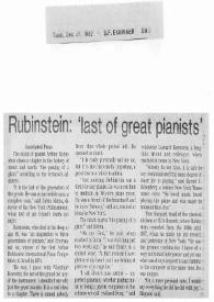 Rubinstein : "last of great pianists" | Biblioteca Virtual Miguel de Cervantes