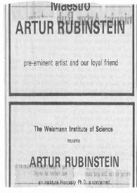 Portada:Maestro Artur (Arthur) Rubinstein