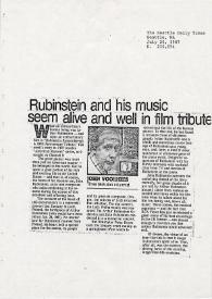 Portada:Rubinstein and his music seem alive and well in film tribute