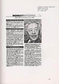 Portada:Best bets for July 20, 1987 : \"Rubinstein Remembered\"