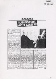 Portada:Rubinstein, mon maître