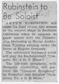 Portada:Rubinstein to be soloist