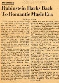 Portada:Rubinstein harks back to romantic music era