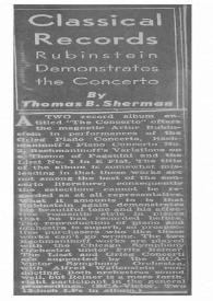 Portada:Classical records : Rubinstein demonstrates the concerto