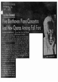 Portada:Five Beethoven piano concertos and new operas among fall fare