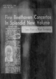 Portada:Five Beethoven concertos in splendid new volume