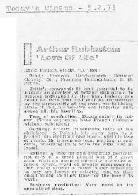 Portada:Arthur Rubinstein \"Love of life\"