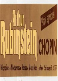 Portada:Arthur Rubinstein, Chopin