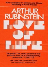Portada:Arthur Rubinstein Love of Life