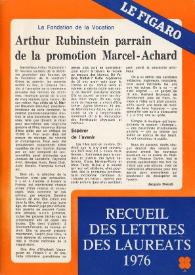 Portada:Recueil des Lettres des Laureats 1976 : La Fondation de la Vocacion : Parce qu'il veut être dinandier