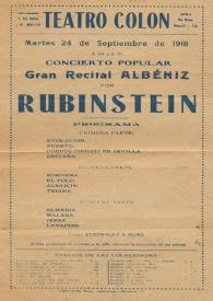 Portada:Concierto popular : Gran recital Albéniz