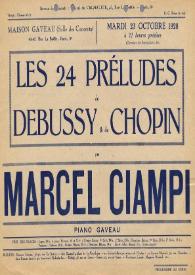 Portada:Les 24 préludes de Debussy y de Chopin por Marcel Ciampi