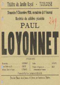 Portada:Rentrée du célebre pianiste Paul Loyonnet