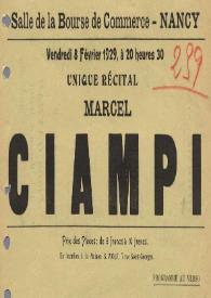 Portada:Unique Récital : Marcel Ciampi