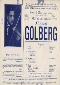 Portada:Récital de violon Abram Golberg
