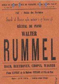 Portada:Récital de piano de Walter Rummel