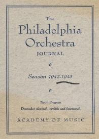 Portada:The Philadelphia Orchestra Journal : 1942 - 1943