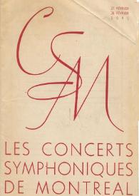 Portada:Les Concerts Symphoniques de Montreal : 27 - 28 de febrero 1945