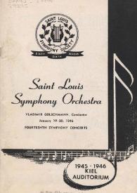 Portada:Programa de la Saint Louis Symphony Orchestra : dirigido por Vladimir Golschmann