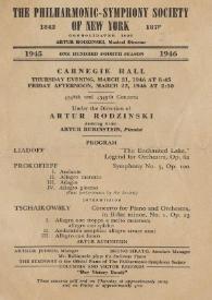 Portada:Programas de conciertos organizados por la Philharmonic-Symphony Society of New York : dirigido por Arthur Rodzinski  Oratorio