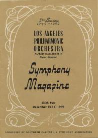 Portada:Programa de conciertos de la Los Angeles Philarmonic Orchestra : dirigido por Alfred Wallenstein