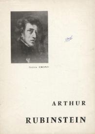 Portada:Deuxième et dernier récital Arthur Rubinstein