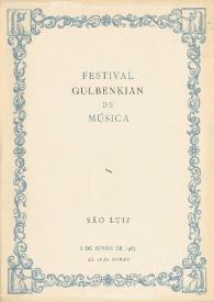 Portada:Festival Gulbenkian de Música
