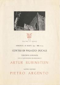 Portada:Concerto Sinfónico con la partecipazione straordinaria di Arthur Rubinstein