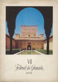 Portada:VII Festival Internacional de Música y Danza : Granada 1958