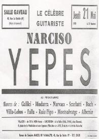 Portada:Programa de concierto del guitarrista Narciso Yepes