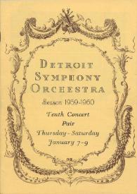 Portada:Programa de concierto del pianista Arthur Rubinstein : con la Detroit Symphony Orchestra