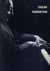 Portada:Programa de concierto del pianista Arthur Rubinstein : con Carlo Maria Giulini : con la Philharmonia Orchestra