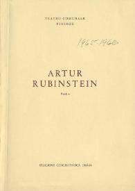 Portada:Concerto del pianista Arthur Rubinstein