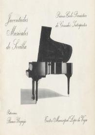 Portada:Programa de concierto de las Juventudes Musicales de Sevilla : primer ciclo pianístico de grandes intérpretes