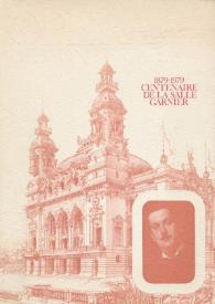 Portada:Centenaire de la Salle Garnier : 1879 - 1979