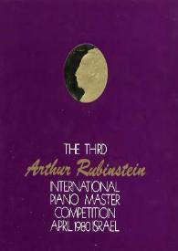 Portada:The Third Arthur Rubinstein International Piano Master Competition : April 1980 : Israel