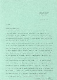 Portada:Carta dirigida a Aniela Rubinstein. Jackson Heights (Nueva York), 20-04-1986