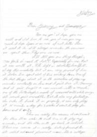 Portada:Carta dirigida a Aniela y Arthur Rubinstein. Nueva York, 10-08-1977